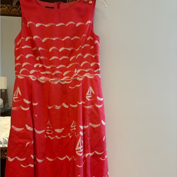 Talbots Red and White Nautical Midi Dress - Picture 1 of 5